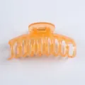 Transparent orange hair claw clip, stylish translucent plastic shark clip for daily styling. - Glossy Transparent Orange