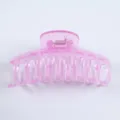 Transparent pink hair claw clip, minimalist shark clip for women and girls daily styling. - Glossy Transparent Purple