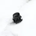 Black plastic small hair claw clip, mini hair accessory for bangs and styling daily wear. - Hair Claw (Z1843)