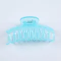 Transparent light blue hair claw clip, stylish resin shark clip for daily elegant women hairstyles. - Glossy Transparent Blue