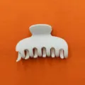 White matte hair claw clip for women, stylish and elegant hair styling accessory for daily wear. - Matte White