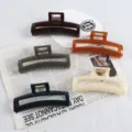 Rectangular Hollow Hair Claw Clip Fashion Colorful Minimalist Vintage Hair Accessories - 5-Color Set