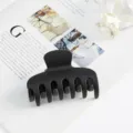 Black matte hair claw clip for women, minimalist styling updo hair accessories for daily wear. - Matte Black