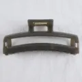 Dark grey hollow rectangular hair claw clip minimalist vintage headwear fashion hair accessory - Jelly Gray