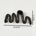 Black wave hair claw clip, large size fashion shark clip for women and girls daily styling. - 10.6cm Glossy Black Hair Claw (Z1542) / Glossy Black