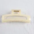 Beige rectangle hair claw clip elegant minimalist hair accessory for women daily wear - Jelly White