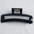 Schwarze hohle rechteckige Haarklammer, minimalistisches Haaraccessoire Variante. - Gelee Schwarz