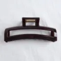 Dunkelbraune rechteckige hohle Haarklammer, minimalistisches Mode-Haaraccessoire für Damen. - Gelee Braun