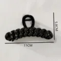Black acrylic hair claw clip with chunky chain link design, elegant oversized shark hair clip for women. - 11cm Glossy Black Hair Claw (Z1992) / Glossy Black