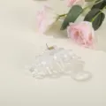 Transparent plastic hair claw clip simple Korean style hair accessory for daily wear. - 10cm / Clear