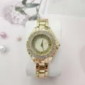 Grensoverschrijdende gouden dames quartz horloge met strass steentjes luxe design - Goud
