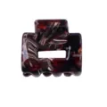 Molla per capelli quadrata in tartaruga marrone classica, mini accessorio elegante 2,5 cm. - Patchwork Multicolore