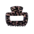 Molla per Capelli in Acetato Tartaruga Quadrata Artiglio per Capelli Accessori Donna - Pinza per capelli / 4.50cm / Macchie Scure Due