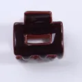 Molle per capelli marrone lucida, mini artiglio quadrato da 2,5 cm per styling quotidiano. - Marrone Tinta Unita