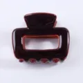 Molla per capelli in acetato marrone 4.5cm clip per capelli minimalista elegante accessori - Pinza per capelli / 4.50cm / Marrone Tinta Unita