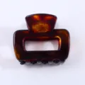Mini molletta per capelli classica tartarugata, accessorio in acetato per styling quotidiano. - Pinza per capelli / 4.50cm / Macchiato Marrone