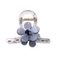 Pince à cheveux transparente moyenne en strass PVC accessoire pour femme coiffure élégante - Gris