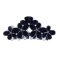 Pinza para el cabello de acrílico con flores en blanco y negro y pedrería para mujeres - Negro