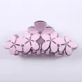 Pinza de pelo acrílica rosa con diseño de flores y brillantes, lindo accesorio de peinado. - Rosa