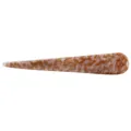 Koreaanse stijl acryl haarspeld, lange eendebek clip met gouden glitter veer patronen - Tan