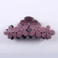 Pinza de pelo de acrílico rosa con diamantes de imitación, accesorio elegante para uso diario. - Marrón