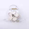 Pince à cheveux moyenne transparente claire avec fleur blanche et strass scintillants pour femmes - Blanc