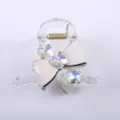 Pince à cheveux papillon en cristal transparent nœud accessoire pour femmes et filles - Blanc
