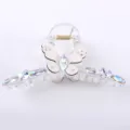 Transparente Schmetterling Haarklammer mit glänzenden Strasssteinen, großes Haaraccessoire. - Weiß