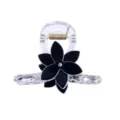 Pince à cheveux transparente avec fleur noire strass élégant accessoire pour femmes filles - Fleur Noire Transparente (F707)