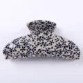 Molletta per capelli in acetato bianco e nero da 9.5cm elegante per acconciatura semplice - Molletta per Capelli Semplice / Stampa Muccata