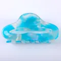 Molletta per capelli marmorizzata blu 8.5cm accessorio in acetato elegante strumento styling - Marmo Blu Bianco (Colore 1)
