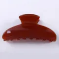 Molla per capelli in acetato marrone da donna, accessorio per acconciatura elegante e lucido quotidiano. - Pinza per Capelli con Parte Superiore ad Arco / Stile Marrone Scuro
