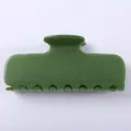 Molletta per capelli verde in acetato, design rettangolare minimalista per styling quotidiano. - Verde