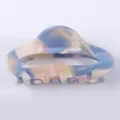 Molla per capelli in acetato blu, elegante accessorio da 8.5cm per stile quotidiano - Marmo Blu Rosa Beige (Colore 2)
