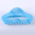 Molla per capelli in acetato blu, elegante design marmorizzato per le acconciature. - Marmo Blu Chiaro e Bianco (Colore 3)
