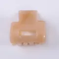Mini molletta per capelli minimalista in acetato marrone nude, accessorio elegante per acconciatura. - Marmo Caffè Chiaro