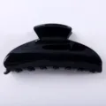 Molla per capelli nera in acetato, accessorio minimalista da 9,5 cm per uso quotidiano elegante. - Pinza per Capelli Nera Minimalista / Nero