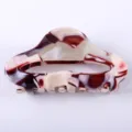 Molla per capelli in acetato alla moda con elegante motivo tartarugato per acconciature. - Tartarugato Marrone e Bianco (Colore 4)