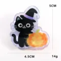 Halloween Gatto Nero Zucca Pinza per Capelli in Acrilico Carino Cappello da Streghetta Accessorio - Gatto Nero Zucca Cappello da Strega (Stile 5)