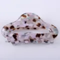 Molla per capelli in acetato elegante da 8,5 cm, accessorio con motivo tartaruga rosa. - Chiavato Rosa Marrone Bianco (Colore 5)