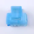 Mini molletta per capelli in acetato blu da donna, accessorio per styling minimalista quotidiano. - Motivo Mica Blu Chiaro