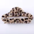 Molla per capelli in acetato da donna, accessorio elegante con motivo a stelle, artiglio 8.5cm. - Stella Nera e Bianca (Colore 6)
