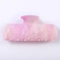 Molla per capelli marmorizzata rosa, accessorio per capelli in acetato stile dolce da 10 cm. - Marmo Rosa Bianco