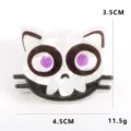 Halloween grazioso artiglio per capelli gatto in acrilico per donna accessorio 3.5x4.5cm - Gatto Bianco e Nero con Occhi Viola (Stile 8)