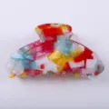 Molletta per capelli in acetato colorato, vivace motivo mosaico artiglio per capelli donna e ragazze - Pinza Mista Geometrica / 8.5cm / Patchwork Multicolore