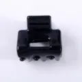 Mini molletta per capelli nera lucida semplice pinza quadrata in acetato per acconciature - Nero