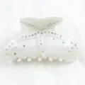 Molla per capelli stella marina con strass bianchi, artiglio in acrilico lucido per donne estate. - Bianco