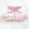 Molla per capelli a stella marina in acrilico con strass rosa, accessorio grazioso. - Rosa
