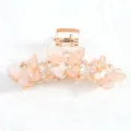 Molla per capelli a farfalla pesca per donna, elegante pinza squalo in resina per styling. - Rosa Chiaro