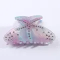 Molla per capelli a stella marina in acrilico pastello con strass, elegante accessorio estivo. - Galassia Multicolore